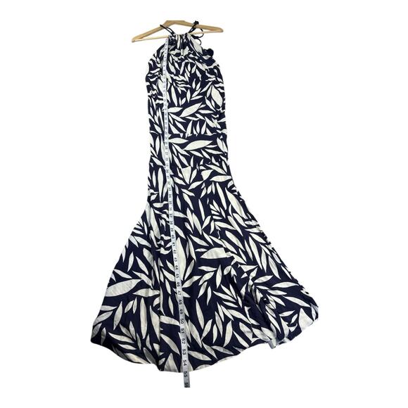 YaYa & Co Women's Open- Back Halter Maxi Dress Mermaid Style Sz Small Navy/White - Picture 5 of 13